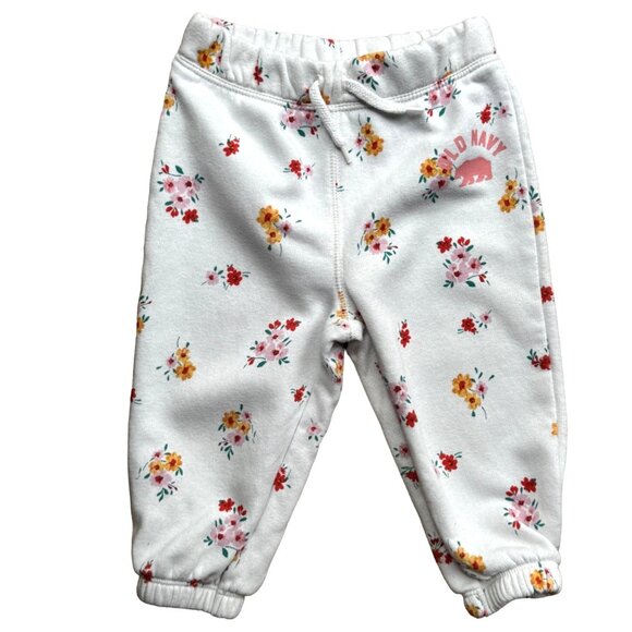 Old Navy Baby Girl Floral Print Jogger Pants 12-18 Months - Picture 1 of 2